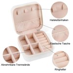 Personalisiertes Schmuck Kästchen mit Aquarell Geburtsblume und Namen Tragbar Reise-Schmuckasten Geschenk für Mädchen Mutter Damen Brautjungfer