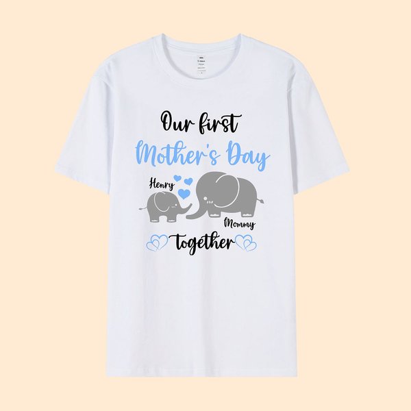T-shirt 100% coton avec noms Cadeau de fête des mères pour la nouvelle maman