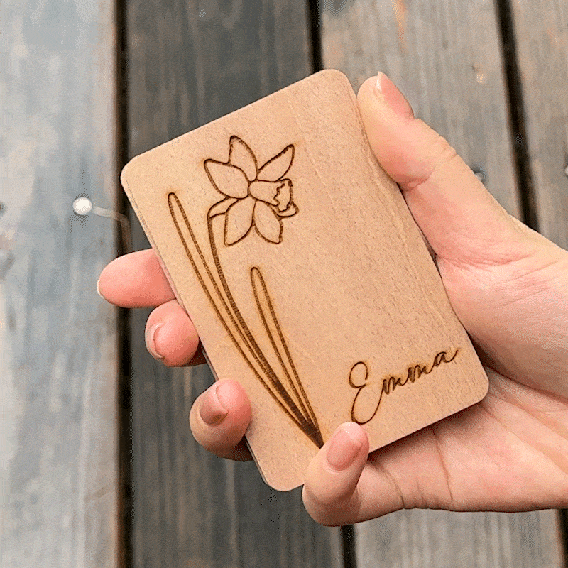 Personalizado Nacimiento Flor de madera magnética caja de agujas con nombre Cumpleaños Día de la Madre de regalo para los amantes de la costura