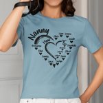 Personalized Heart Design T-shirt Sweatshirt with 1-19 Children's Names Mother's Day Birthday Gift for Mom Grandma