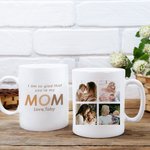 Personlig Gradient Text 11oz/15oz keramisk mugg med 4 collagefoton Mors dag Födelsedagspresent till mamma mormor