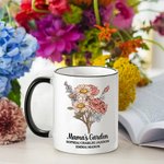 Mug Personnalisé avec Nom et Fleur de Naissance Cadeau Anniversaire Fête pour Femme