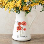 Personalized Watercolor Poppy Flower Ceramic Vase Vintage Home Decoration Mother's Day Birthday Gift for Mom Grandma