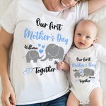 Personalized First Mother's Day Together 100% Cotton T-shirt with Names Mother's Day Gift for New Mom