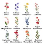 Personalisierte Geburtsblume Fleece-Decke mit 1-18 Namen Geschenk für Mutter Oma Familie