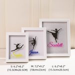 Personalized Ballet Girl Wooden Shadow Box Photo Frame Pin Storage with Name Birthday Gift for Ballerina Girl