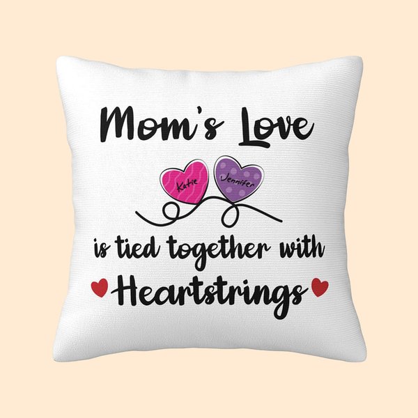 Cuscino da lancio personalizzato con nomi di bambini, decorazione per la casa, festa della mamma, regalo di compleanno per la mamma e la nonna.