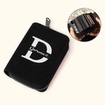 Personalized Compact  Alcantara Card Holder with 18 Card Slots Name Father's Day Birthday Gift for Men