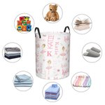 Panier à linge imperméable pour jouets personnalisé avec nom et poignée Cadeau d'anniversaire pour fille ballerine