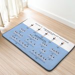 Personalized Ballet Positions  & Movements Super Absorbent Non-slip Door Mat with Name Gift for Ballerina Dance Lovers