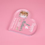 Personalised Happy 1st Mother's Day Transparent Acrylic Heart Plaque with Photo and Text Desk Decor Mother's Day Gift for Mom New Mother