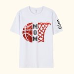 Gepersonaliseerd Imitatie Pailletten Half Basketbal & Half Hoepel T-shirt Sweatshirt Hoodie met Naam en Nummer Verjaardag Game Day Gift voor Basketbal