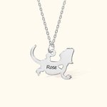 Grabado Personalizado Dragón Barbudo Mascota Lagarto Colgante Collar Cumpleaños Aniversario Regalo para los amantes del lagarto