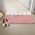 Personalized Ballet Positions  & Movements Super Absorbent Non-slip Door Mat with Name Gift for Ballerina Dance Lovers