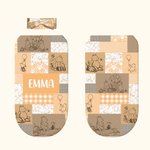 Personalized Cute Bear Name Swaddle Wrap with Bow Baby Shower Birthday Gift for New Born Baby