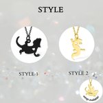 Grabado Personalizado Dragón Barbudo Mascota Lagarto Colgante Collar Cumpleaños Aniversario Regalo para los amantes del lagarto