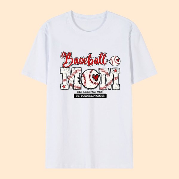 Personalisierte Baseball Mom T-shirt Mom wie eine normale Mutter mit Text Muttertag Geschenke für Mama