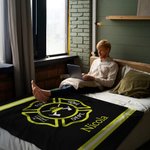Personalisierte Feuerwehrdecke mit Namen und Thin Yellow Line Weiches Fleece Heimdekoration Geburtstagsgeschenk für Feuerwehrleute
