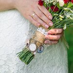 Personalized Memorial Photo Lapel Brooch Pin Bouquet Charm with Words Wedding Graduation Gift