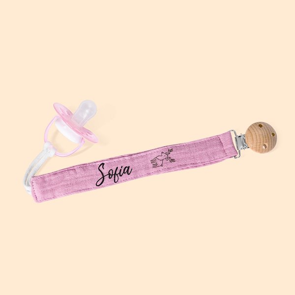 Personalizado lindo animal chupete correa clip con nombre cumpleaños Baby Shower regalo para bebé recién nacido
