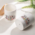 Personalised Ceramic Spring Boho Wildflowers Name Plant Pot with Bamboo Tray Appreciation Back to School Gift for Teacher