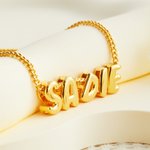 Gepersonaliseerde 3D Bubble Letter Ketting Minimalistische initiaal naam sieraden verjaardag Moederdag cadeau voor haar