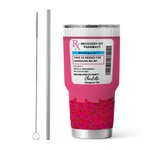 Henkilökohtainen vaaleanpunainen Recovery Kit RX Pill 30oz ruostumattomasta teräksestä valmistettu lasipullo, jossa on olki Nimi Bachelorette Party Favor Syntymäpäivä hänelle