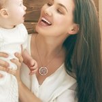 Personalized Family Tree Birthstone Necklace with Engraved Kid's Name Mother's Day Birthday Gift for Her