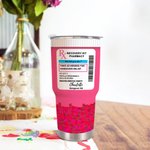 Henkilökohtainen vaaleanpunainen Recovery Kit RX Pill 30oz ruostumattomasta teräksestä valmistettu lasipullo, jossa on olki Nimi Bachelorette Party Favor Syntymäpäivä hänelle