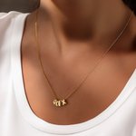 Gepersonaliseerde 3D Bubble Letter Ketting Minimalistische initiaal naam sieraden verjaardag Moederdag cadeau voor haar