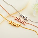 Gepersonaliseerde 3D Bubble Letter Ketting Minimalistische initiaal naam sieraden verjaardag Moederdag cadeau voor haar