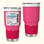 Henkilökohtainen vaaleanpunainen Recovery Kit RX Pill 30oz ruostumattomasta teräksestä valmistettu lasipullo, jossa on olki Nimi Bachelorette Party Favor Syntymäpäivä hänelle