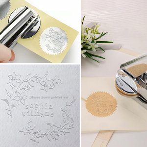 Personalisierter Buchpräger mit Namen und Text Prägestempel Geschenk für Buchliebhaber Bibliothekar Buchclub zum Weihnachten Geburtstag