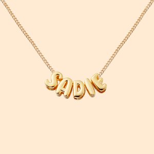 Collana personalizzata con nome o iniziale 3D a bolle in stile minimalista ipoallergenica regalo per compleanno e festa della mamma per donne