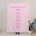 Personalized My Greatest Blessings Soft Blanket with 1-16 Name and Date Mother's Day Birthday Gift for Mom Grandma