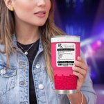 Henkilökohtainen vaaleanpunainen Recovery Kit RX Pill 30oz ruostumattomasta teräksestä valmistettu lasipullo, jossa on olki Nimi Bachelorette Party Favor Syntymäpäivä hänelle