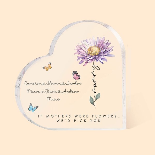 Personalizado Mariposa Nacimiento Flor Placa de acrílico con nombre Día de la Madre Cumpleaños Aniversario Regalo para ella