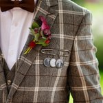 Personalized Memorial Photo Lapel Brooch Pin Bouquet Charm with Words Wedding Graduation Gift