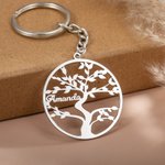 Personalized Engraved Family Tree Keychain with 1-13 Names Mother's Day Birthday Gift for Family