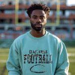 Personalizzato Multicolore Faux Glitter Football T-shirt Felpa con cappuccio con testo Anniversary Team Gift for Football Lover