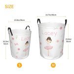Personalized Ballerina Large Capacity Waterproof Laundry Storage Basket with Name Birthday Mother's Day Gift for Ballet Lover