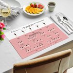 Personalisierte Ballett Positionen & Bewegungen Wasserdichtes Tischset Tanzen Mädchen Küche Dekoration Geschenk für Ballerina Ballettliebhaber