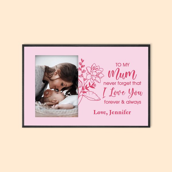 Portafoto personalizzato colorato della nascita I Love You Forever & Always con nome Regalo per la festa della mamma per lei