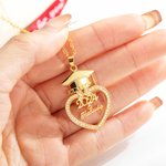 Personalized Graduation Cap Heart Zircon Necklace with Name for Class of 2024 Graduation Gift for Her