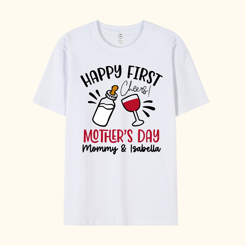 T-shirt adulte 100% coton avec nom Cadeau de fête des mères pour maman