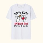 Personalisierte Cheers Happy ersten Muttertag 100% Baumwolle Erwachsene T-Shirt mit Namen Muttertag Geschenk für Mama