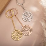 Personalized Engraved Family Tree Keychain with 1-13 Names Mother's Day Birthday Gift for Family