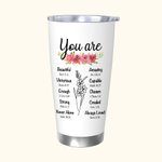 Vaso Personalizado Flor de Nacimiento Versículo de la Biblia 20oz con Nombre Cumpleaños Aniversario Día de la Madre Regalo para Mujer