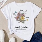 Henkilökohtainen Retro akvarelli syntymän kukka kukkakimppu T-paita collegepaita lapsen nimet äitienpäivä syntymäpäivälahja äidille isoäitiille