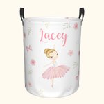 Personalized Ballerina Large Capacity Waterproof Laundry Storage Basket with Name Birthday Mother's Day Gift for Ballet Lover